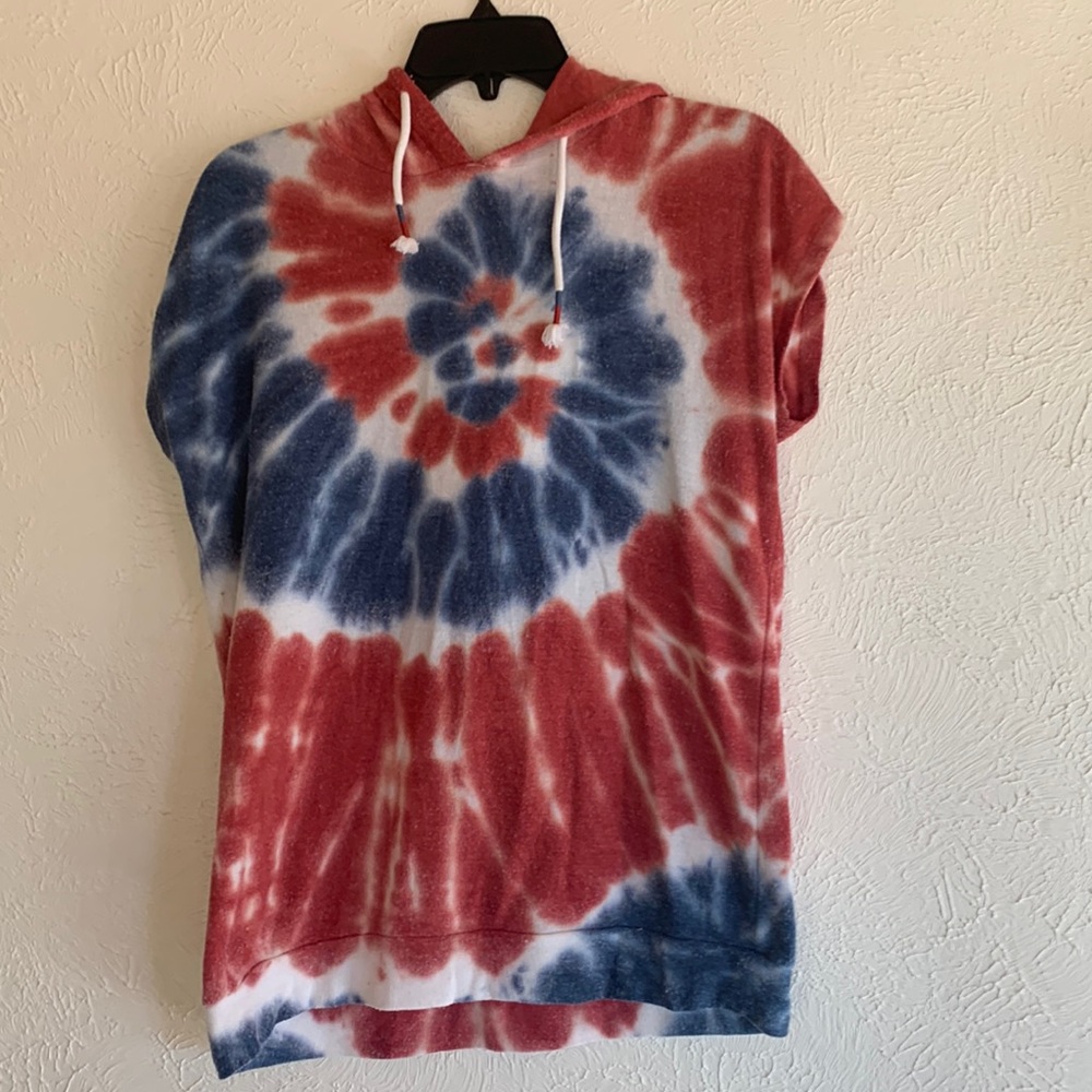 P.J Salvage tie dye cap sleeve hoodie. Size Small.